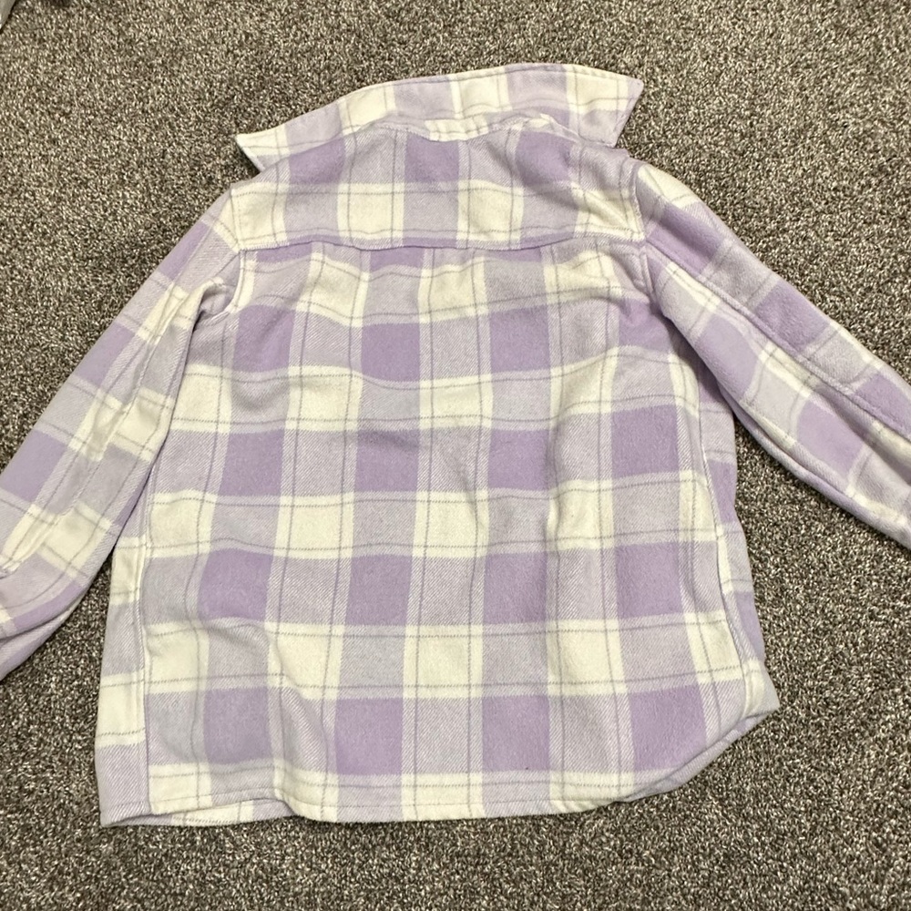 H&M lilac and white plaid  short trench coat.